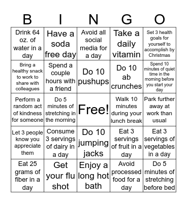 USD 431 FITNESS CHALLENGE WEEK 2 Bingo Card