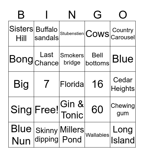 Barbara Bingo Card