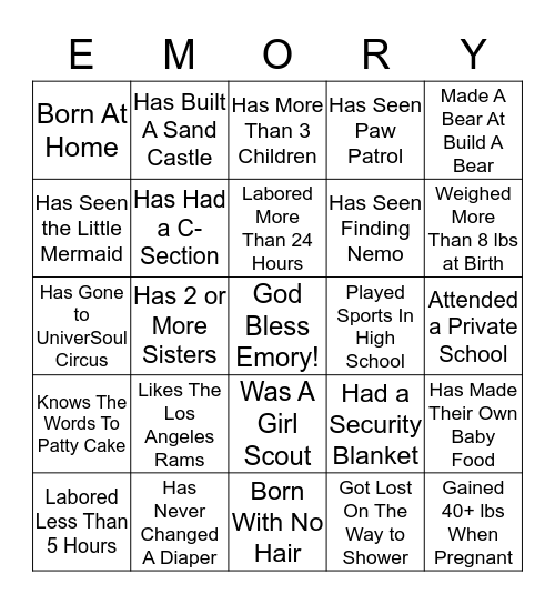 GUEST BINGO Card