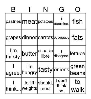S1 Unidad 3B Lotería  Bingo Card