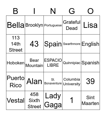 ENGAGEMENT PARTY BINGO Card