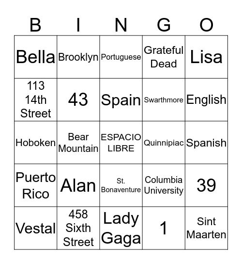 ENGAGEMENT PARTY BINGO Card