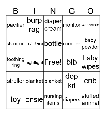 Gift Opening Time Bingo Card