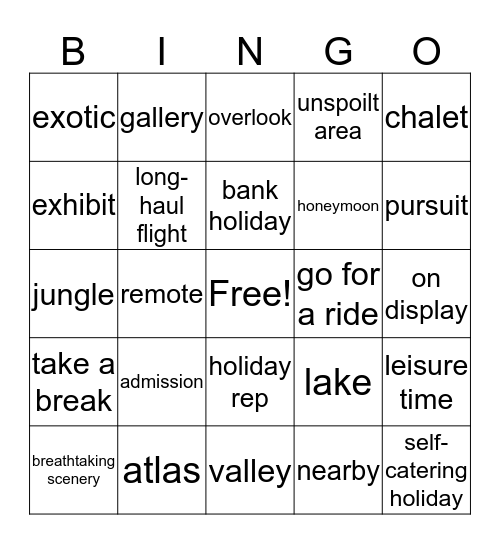 IELTS 4-5 unit 8 words Bingo Card