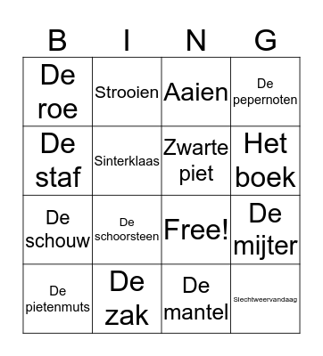 Sinterklaas Bingo Card