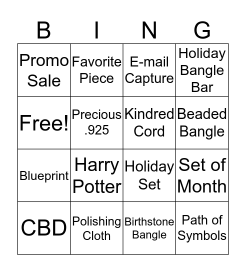 ALEX AND ANI BINGO Card