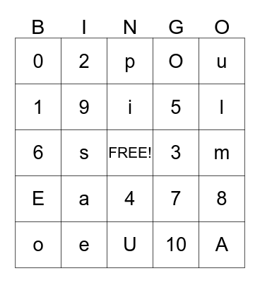 ABC´s y Números Bingo Card