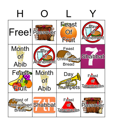 Holy Days Bingo Card