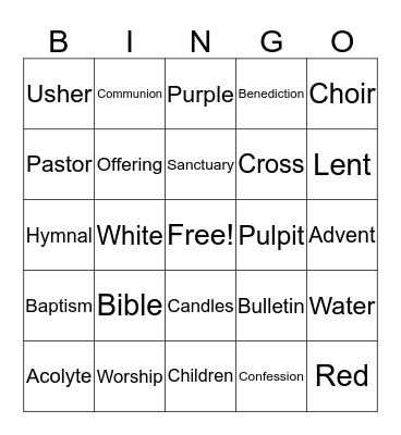Worship Explorers Bingo Card
