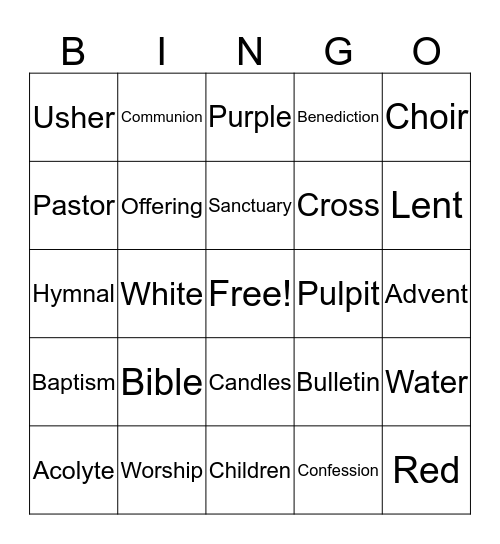 Worship Explorers Bingo Card