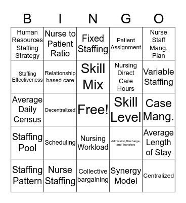 Staffing Bingo! Bingo Card