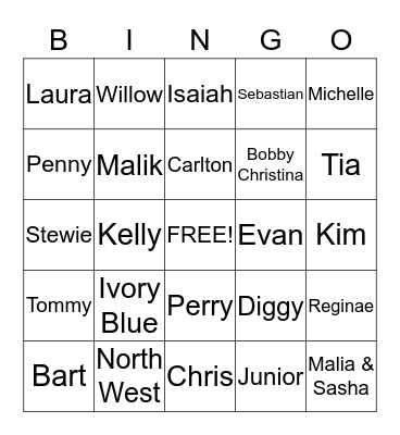 Debra & Rashad's Baby Shower Bingo Card