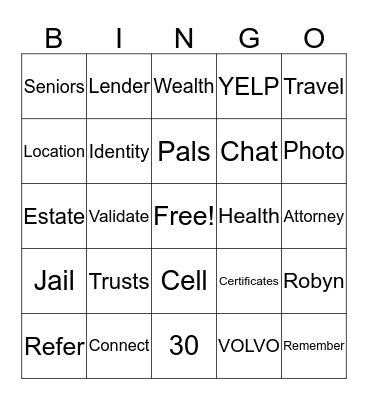 Carlson Mobile Notary Bingo Card