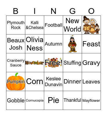 FRIENDSgiving Bingo Card