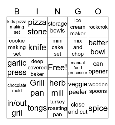 Pampered Chef TessK  Bingo Card