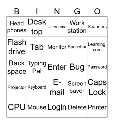 COMPUTER BINGO Card
