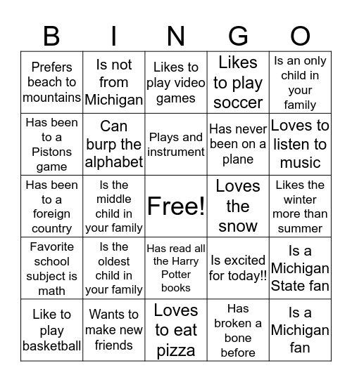 Bunk45 Get-to-Know-You Bingo Card