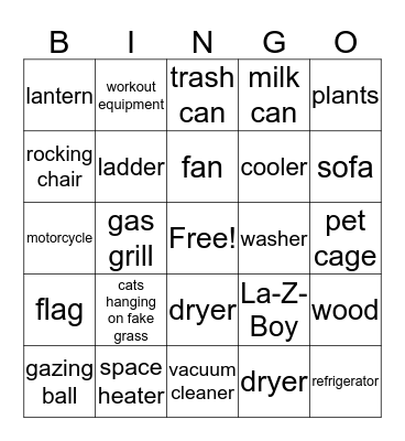 Pittsville Front Porch Bingo Card