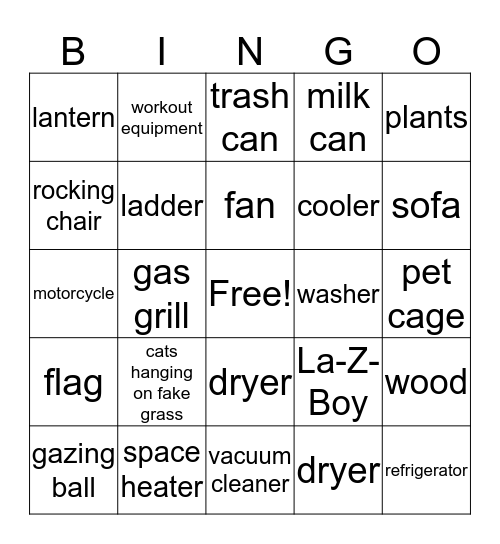 Pittsville Front Porch Bingo Card