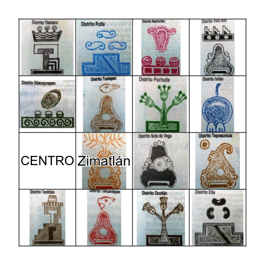 Distritos Bingo Card