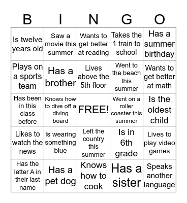 CPW Bingo!!!! Bingo Card