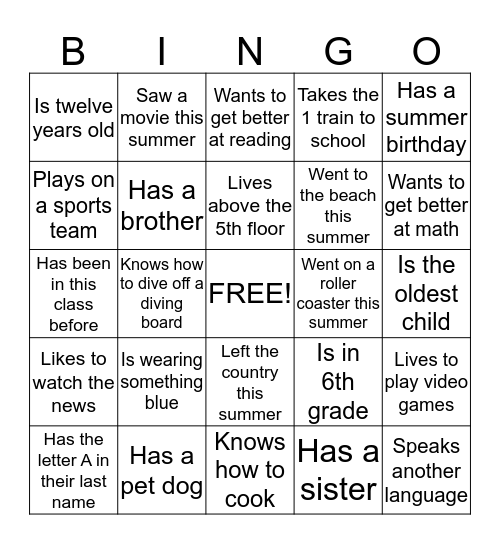 CPW Bingo!!!! Bingo Card