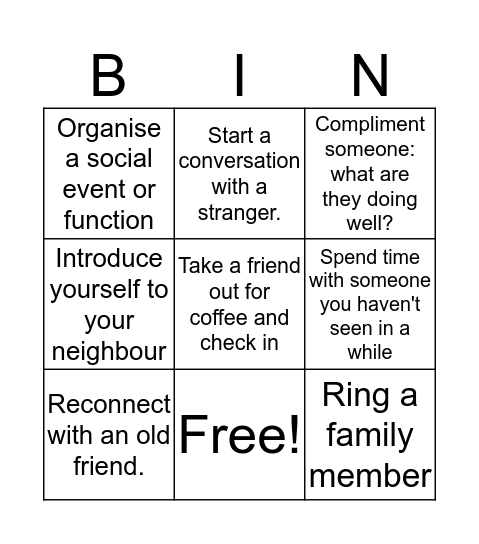 #Thinkaboutit - Social Isolation  Bingo Card