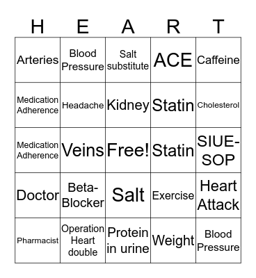 HEART BINGO Card