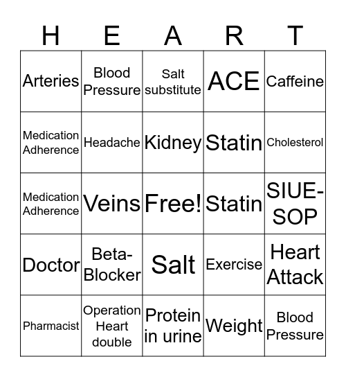 HEART BINGO Card