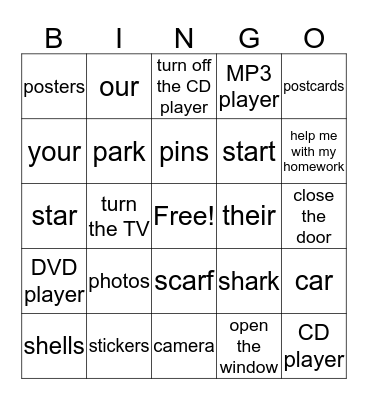 Review Unit 3 Family 3 Bingo Card