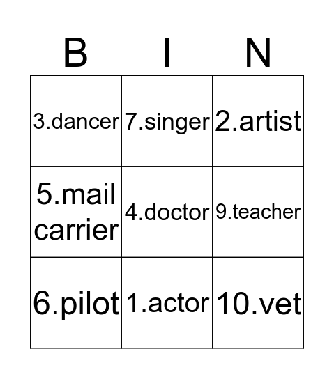 Bingo Card