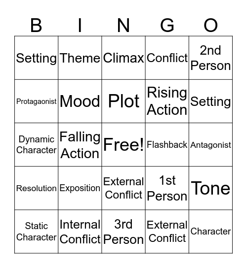 Story Vocab Bingo Card