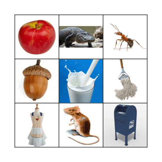 Letters A & M Bingo Card