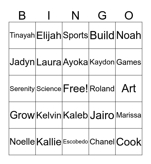 Escobedo ASP 2017-2018 Bingo Card