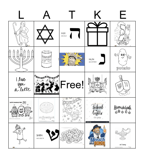 Happy Hanukkah Bingo Card