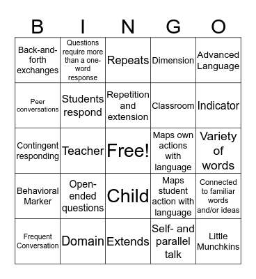 Language Modeling Bingo Card