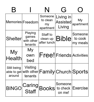 Thankful Bingo Card