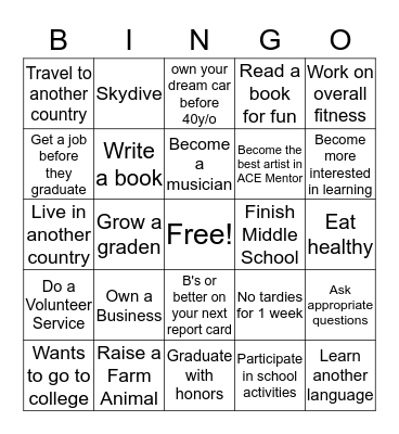 Goaltastic Bingo Card