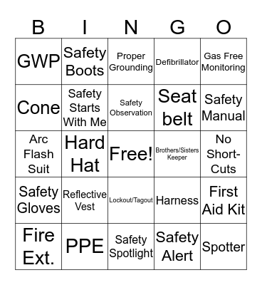 SAFETY BINGO Card