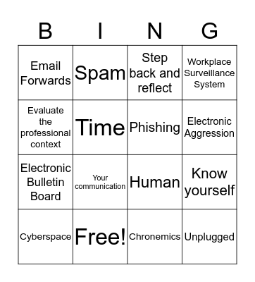 Chapter 8: Technology Bingo Card