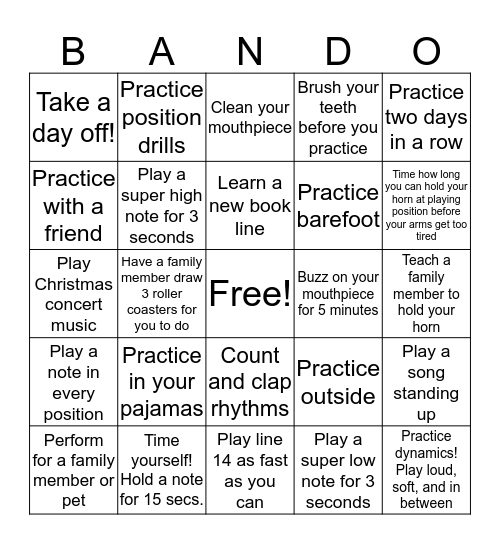 Thanksgiving BANDO Bingo Card