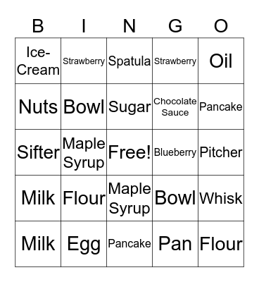 Let's Make Pancakes! Bingo Card
