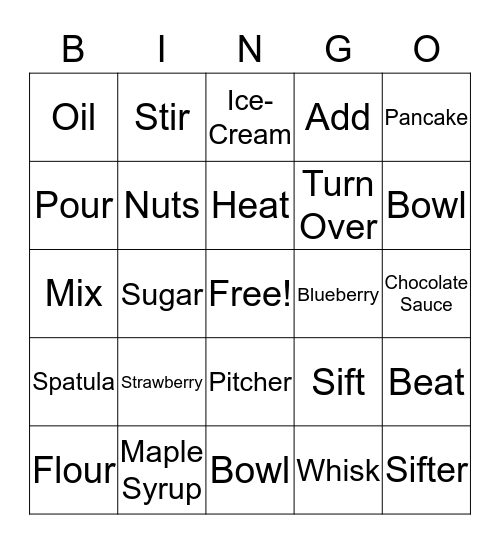 Let's Make Pancakes! Bingo Card