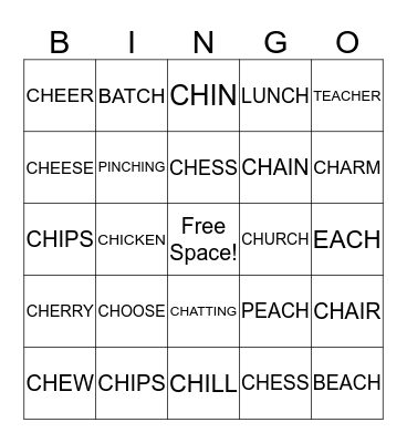 "CH" BINGO Card