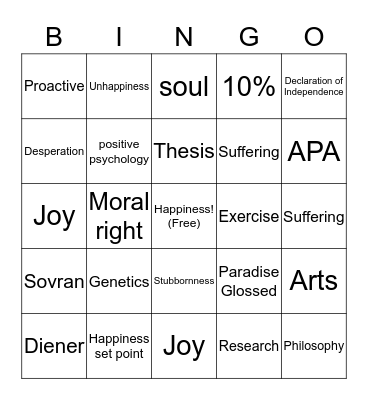 Marina Paper 2  Bingo Card