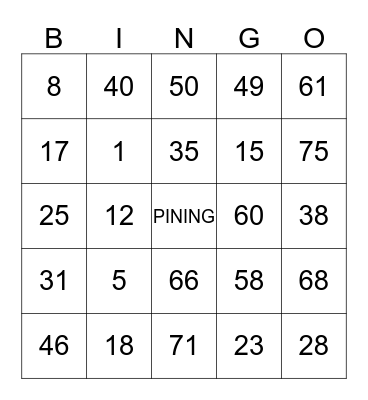 MAGNOLIA Bingo Card