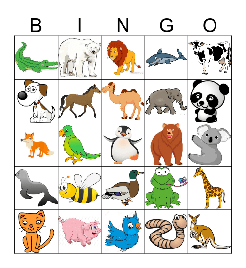 ANIMALS BINGO! Bingo Card