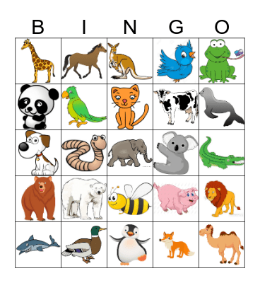 ANIMALS BINGO! Bingo Card