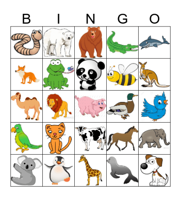 ANIMALS BINGO! Bingo Card