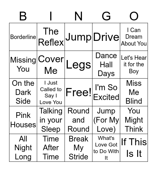 Mental Floss Music Bingo: Flashback 1984 Bingo Card